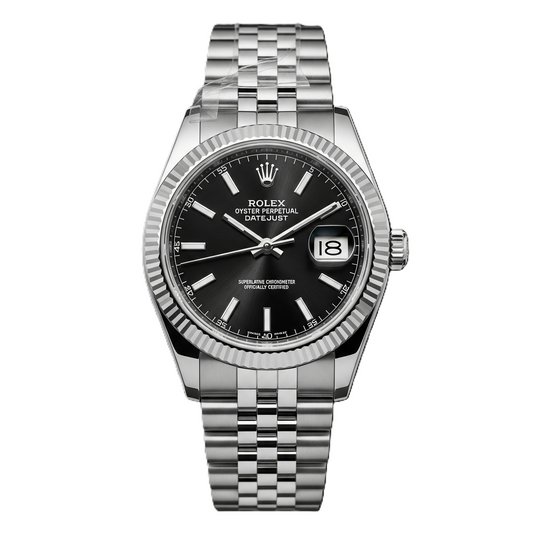Rolex Date Just I Black & Silver