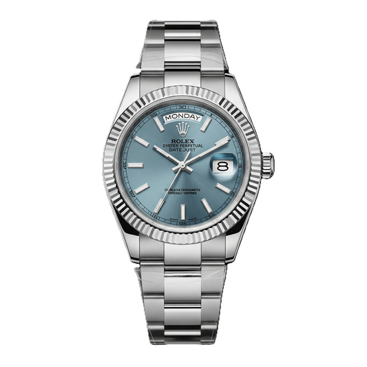 Rolex Day-Date Just I Light Aqua Blue & Silver