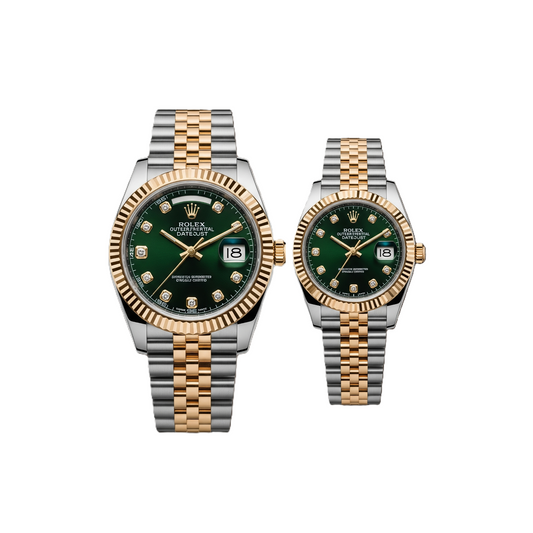 Rolex Date Just I Green Dial I Couple Watches